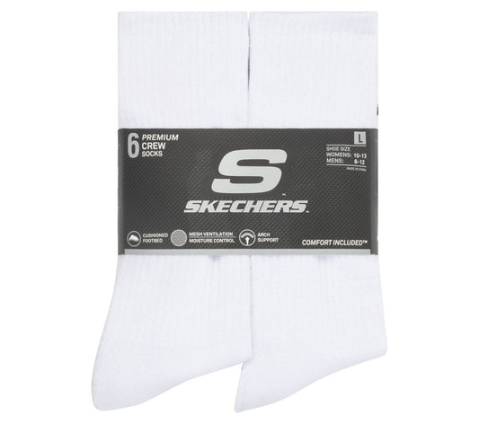 6 Pack Large Core Crew Socks | Skechers outlet