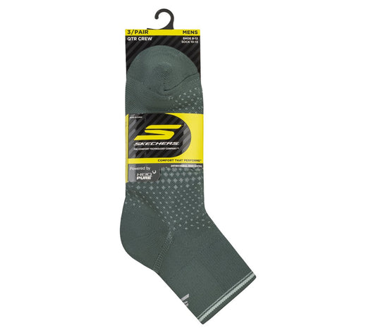 3 Pack Men's Performance Running Quarter Socks | Skechers outlet