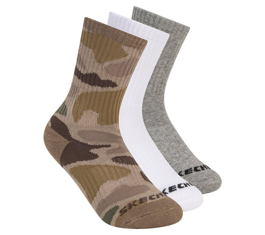 3 Pack Boys' Crew Camo Socks | Skechers for sale